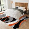 Abstract Fashion Home Decor Rug, Modern Orange Black White Grey Wavy Stripes Area Rug, Non-Slip Non-Shedding Washable Low Pile Mat for Living Room Bedroom Entryway Kitchen Office Apartment 4x6ft view 3