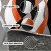 Abstract Fashion Home Decor Rug, Modern Orange Black White Grey Wavy Stripes Area Rug, Non-Slip Non-Shedding Washable Low Pile Mat for Living Room Bedroom Entryway Kitchen Office Apartment 4x6ft view 4