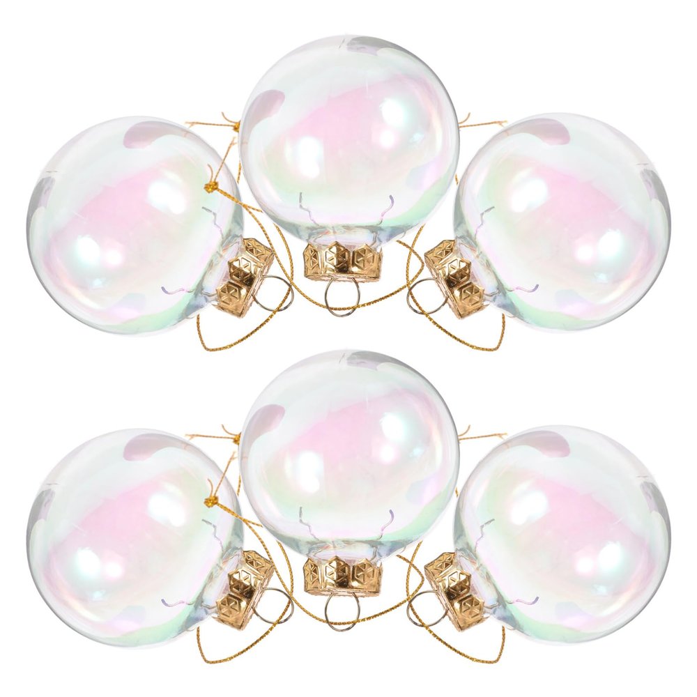 ABOOFAN 6pcs Shatterproof Christmas Ornaments Transparent Decorative Hanging for Xmas Tree Holiday Parties Weddings and Home Decoration
