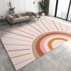 Abstract Boho Rainbow Classroom Rug, Mid-Century Modern Kids Area Rug, Non-Slip Low Pile Easy Clean Washable Playroom Mat for Living Room Bedroom Entryway Kitchen Office Apartment Nursery 8x10ft view 1