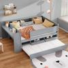 Multi-Functional Daybed with Drawers and Trundle, Headboard Storage and Desk, Twin Size Solid Wood Daybed for Kids Teens Adults (Gray-M) view 1