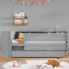 Multi-Functional Daybed with Drawers and Trundle, Headboard Storage and Desk, Twin Size Solid Wood Daybed for Kids Teens Adults (Gray-M) view 2