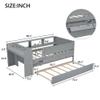 Multi-Functional Daybed with Drawers and Trundle, Headboard Storage and Desk, Twin Size Solid Wood Daybed for Kids Teens Adults (Gray-M) view 3