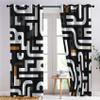 Abstract Blackout Curtains, Modern Geometric Pattern Curtains for Bedroom Living Room Decor, Black White Window Curtain Drapes Grommet Thermal Insulated, 52 x 120 Inch 2 Panels Set PW&158 view 2
