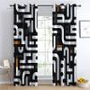 Abstract Blackout Curtains, Modern Geometric Pattern Curtains for Bedroom Living Room Decor, Black White Window Curtain Drapes Grommet Thermal Insulated, 52 x 120 Inch 2 Panels Set PW&158 view 3