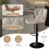 Daluvenix Bar Stools Set of 4,Adjustable Swivel Barstools, Faux Leather Bar Chairs,Upholstered Counter Height with High Backrest for Kitchen Island, Khaki view 4