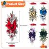 LYFJMUS 6 Pcs 23.62inch Christmas Swag with LED Lights Christmas Wreaths Artificial Stairs Christmas Garland Stair Christmas Swag for Front Door Wall Window Home Xmas Decor view 2
