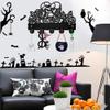 MAYJOYDIY Halloween Skull Key Holder for Wall Wood Rose Flower Skeleton Undead Key Hook 11.87.9inch Black Coat Rack 5 Alloy Hooks Home Decor Gifts Entryway Kitchen Storage Organizer view 3