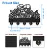 MAYJOYDIY Halloween Skull Key Holder for Wall Wood Rose Flower Skeleton Undead Key Hook 11.87.9inch Black Coat Rack 5 Alloy Hooks Home Decor Gifts Entryway Kitchen Storage Organizer view 4