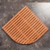 Kunovo Fan-Shape Bathroom Mat, Waterproof Wood Grille Slats Shower Platforms, Easy Clean Multifunctional Bath Drain Board for Potted Plant Stands(90cm/35.4" x110cm/43.3") view 1