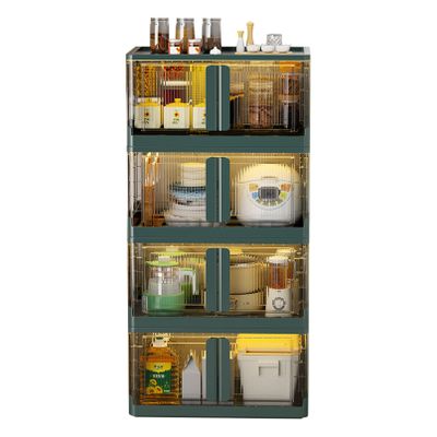 HomeLoft Basics Closet Organizers and Storage, Folding Shoe Box, Foldable Sneaker Shoe Storage Boxes, No Assembly Stackable Shoe Organizer, Green, 49x31cm, 4 Tier
