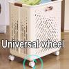 AoForce Laundry Basket with Wheels and Handle Foldable Laundry Basket Made of PP Material Clothes Hamper for Laundry & Bedroom Breathable Design(Yellow,38 * 30 * 50CM) view 3