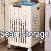 AoForce Laundry Basket with Wheels and Handle Foldable Laundry Basket Made of PP Material Clothes Hamper for Laundry & Bedroom Breathable Design(Yellow,38 * 30 * 50CM) view 4