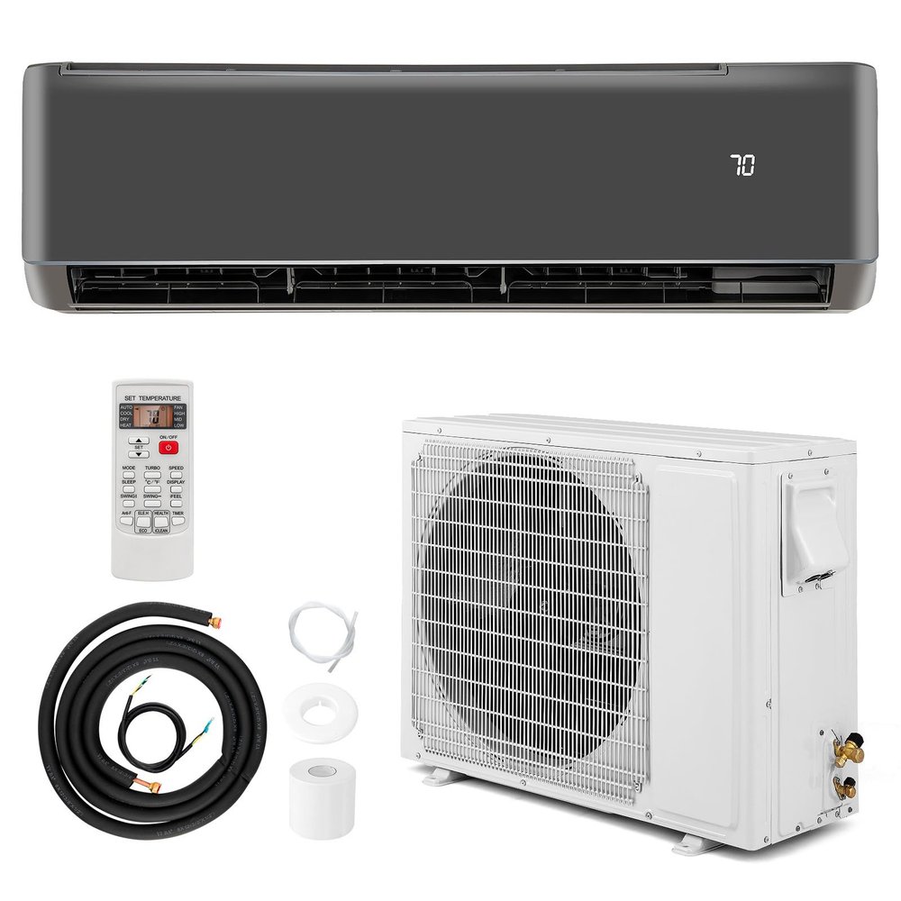 ARLIME 12000 BTU Mini Split Air Conditioner, 21 SEER2 208-230V Ductless Inverter AC w/ 1 Ton Pre-Charged Heat Pump & Installation Kit, Cools Up to 750 Sq.Ft, Compatible with Alexa (12000 BTU)