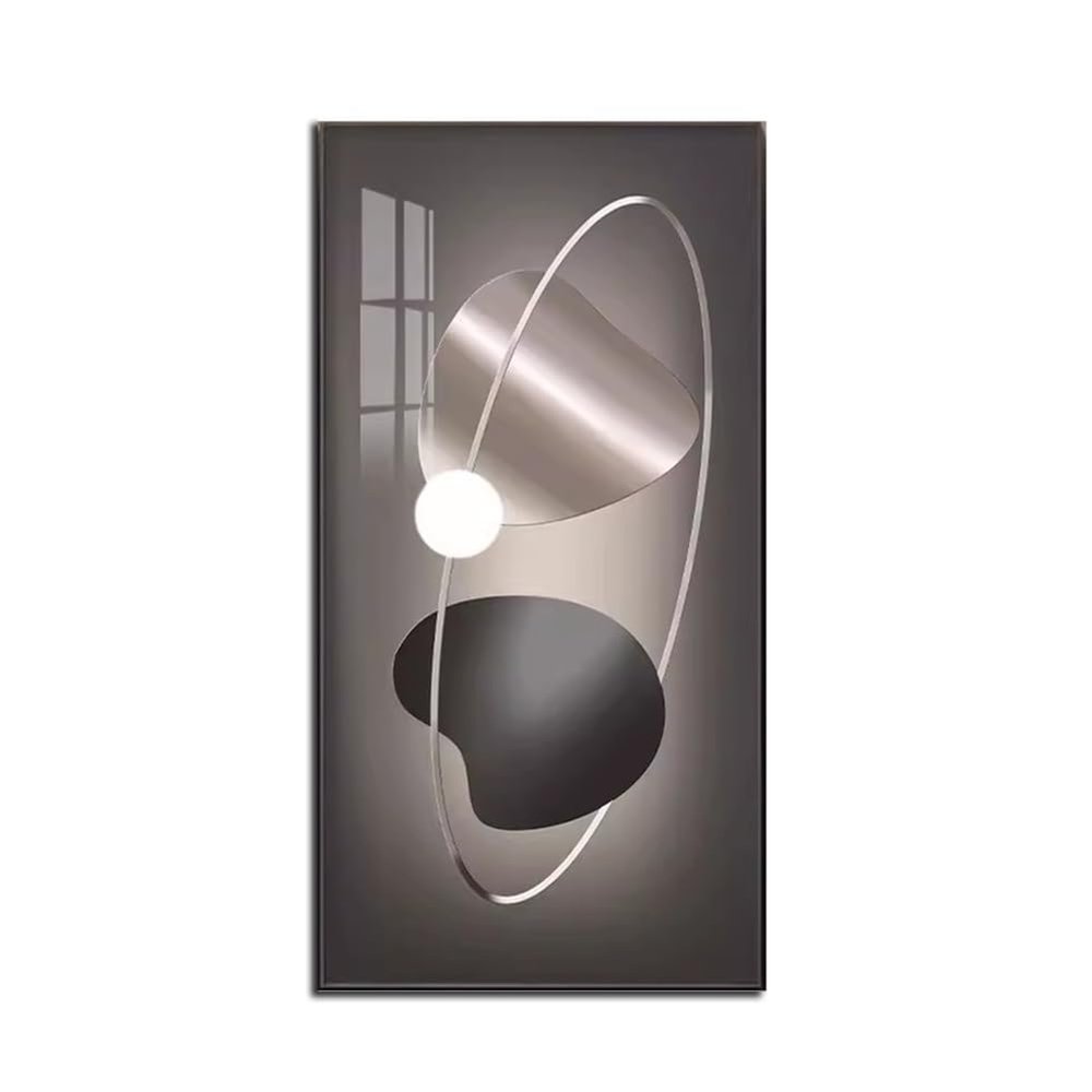 Wall Art Decor, Wall Sculptures Wall Hanging Art With Led Light, Zen Stones Wall Art Decorations Lamp, Wall Hanging Paintings for Home Entrance Hallway, Living Room, Bedroom(Black-A,70x140cm/27.55x55.