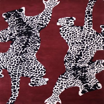 AVYAY RUGS Climbing Jaguar Modern Handmade Wool Rug for Living Room, Bedroom and Dining Room (Rust, 8' Round)