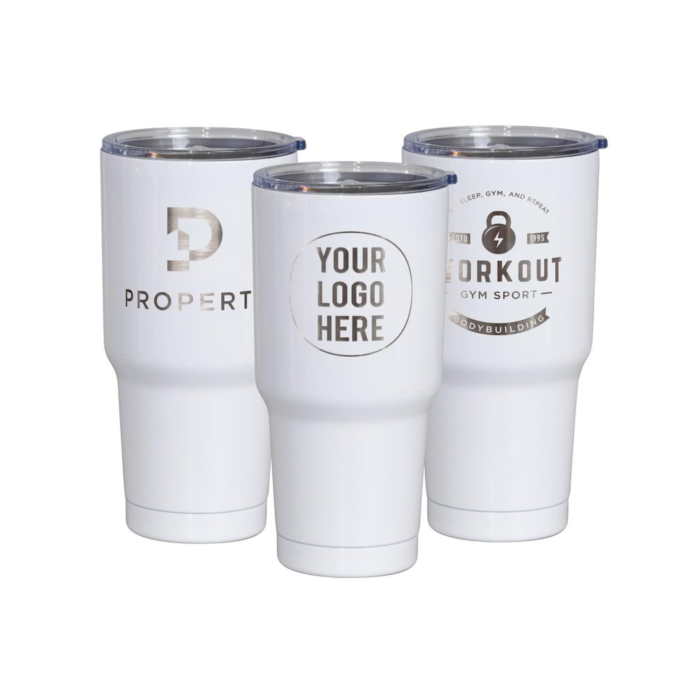 Custom insulated promotional logo tumbler bottle, personalized coated stainless steel drinking bottle, corporate gift marketing thermal cup for business (30oz tumbler)