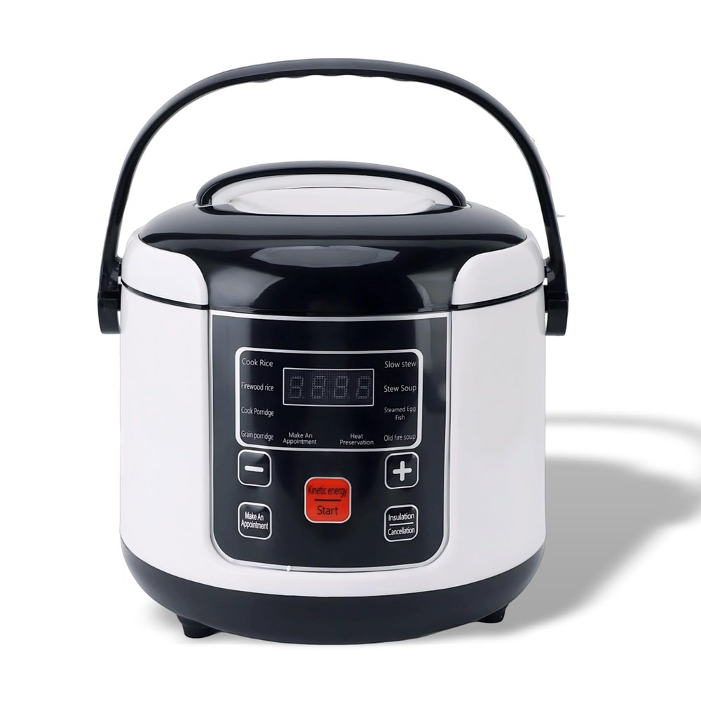 2L Portable Compact Car Rice Cooker with Insulation, Non Stick Inner Pot, Steam Basket for White & Whole Grain Rice, Sushi, , 12V for Cars,