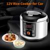 2L Portable Compact Car Rice Cooker with Insulation, Non Stick Inner Pot, Steam Basket for White & Whole Grain Rice, Sushi, , 12V for Cars, view 2