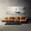 Sense Canvas Swan Elegant Silhouette 99 Canvas Art - Home Decor Wall Art Print Poster Painting Small 20x8 / 1.5" view 2