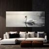 Sense Canvas Swan Elegant Silhouette 99 Canvas Art - Home Decor Wall Art Print Poster Painting Small 20x8 / 1.5" view 3