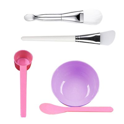 5Pcs Mixing Bowl Set Silicone Brush Measuring Spoon Bowl Mixing Spatula