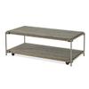 WEALTHOUSE Industrial 3-Piece Coffee Table Set with Removable Casters, Fixed Bottom Shelf, Aged Graphite Finish, Hardwood Solid and Oak Veneer Construction, Metal Frame (Coffee Table) view 1