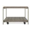 WEALTHOUSE Industrial 3-Piece Coffee Table Set with Removable Casters, Fixed Bottom Shelf, Aged Graphite Finish, Hardwood Solid and Oak Veneer Construction, Metal Frame (Coffee Table) view 3