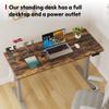 SANODESK Electric Standing Desk with Desk Clamp Power Strip 48"x 30" Whole-Piece Desktop Height Adjustable Stand Up Desk with Cable Management Sit Stand Home Office Desk Silver Frame/Rustic Brown Top view 3