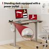 SANODESK Electric Standing Desk with Desk Clamp Power Strip 48"x 30" Whole-Piece Desktop Height Adjustable Stand Up Desk with Cable Management Sit Stand Home Office Desk Silver Frame/Rustic Brown Top view 4