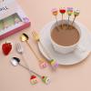 SEELLODGE Silverware Flatware Cutlery Set, 1/4/6/8/10/12 Pieces cartoon stainless steel forks cute animal forks creative spoons pineapple strawberry(Green,6Pcs) view 4