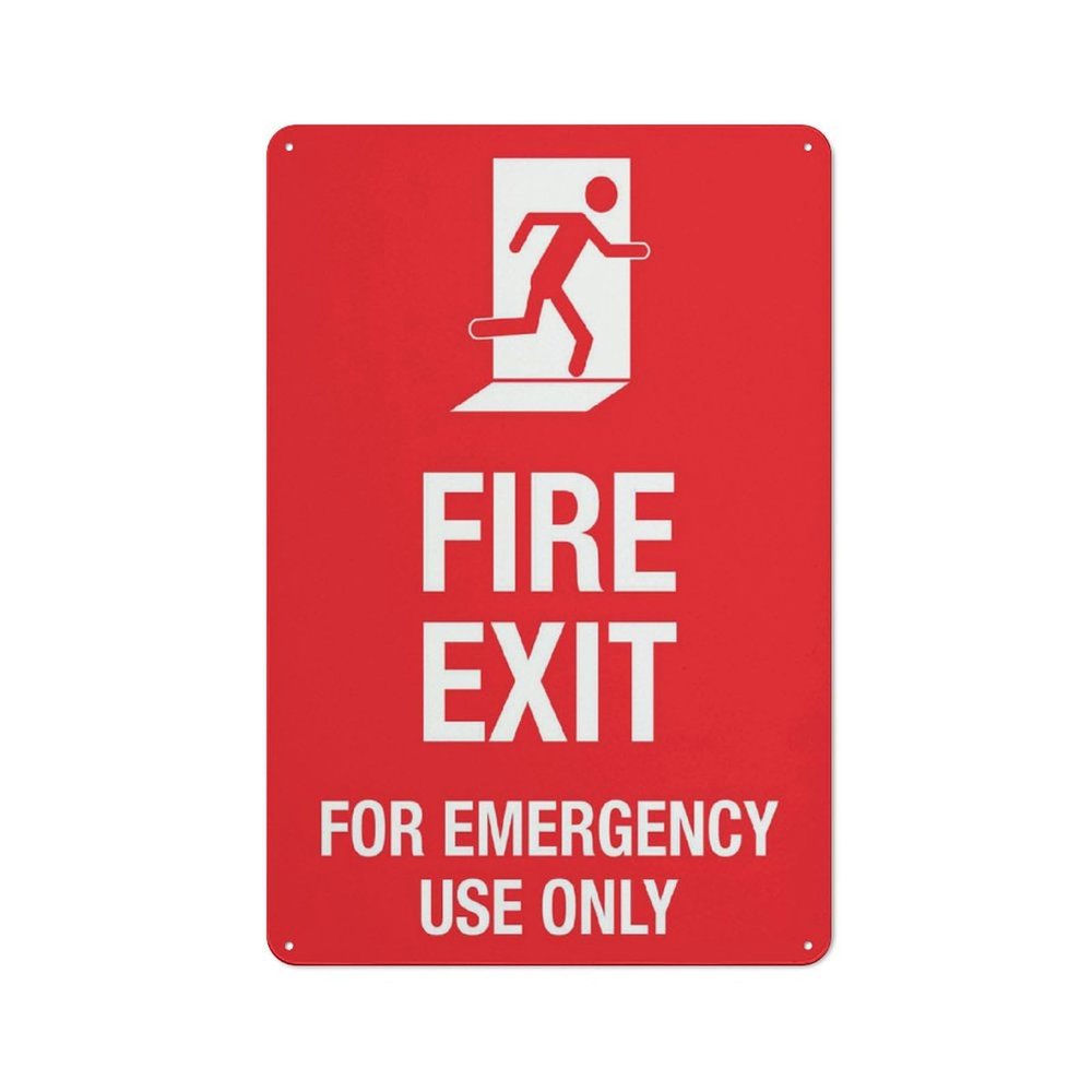 Fire Exit For Emergency Use Only Sign Warning Sticker-Security Sign Outdoor Sign 12 X 8 Inches