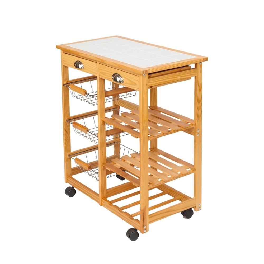 CFGH6FDF Kitchen Island Cart Kitchen & Dining Room Cart,2-Drawer Removable Storage Rack with Rolling Wheels,Kitchen Trolley,Cart Dining Kitchen Organizer Kitchen Trolley
