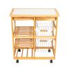 CFGH6FDF Kitchen Island Cart Kitchen & Dining Room Cart,2-Drawer Removable Storage Rack with Rolling Wheels,Kitchen Trolley,Cart Dining Kitchen Organizer Kitchen Trolley view 4