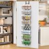 Hocookeper 8 Tier Over the Door Pantry Organizer, Over the Door Spice Rack with Adjustable Baskets, Metal Hanging Door Pantry Organizers and Storage for Kitchen Bathroom Bedroom, Black view 1