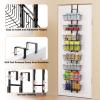 Hocookeper 8 Tier Over the Door Pantry Organizer, Over the Door Spice Rack with Adjustable Baskets, Metal Hanging Door Pantry Organizers and Storage for Kitchen Bathroom Bedroom, Black view 4