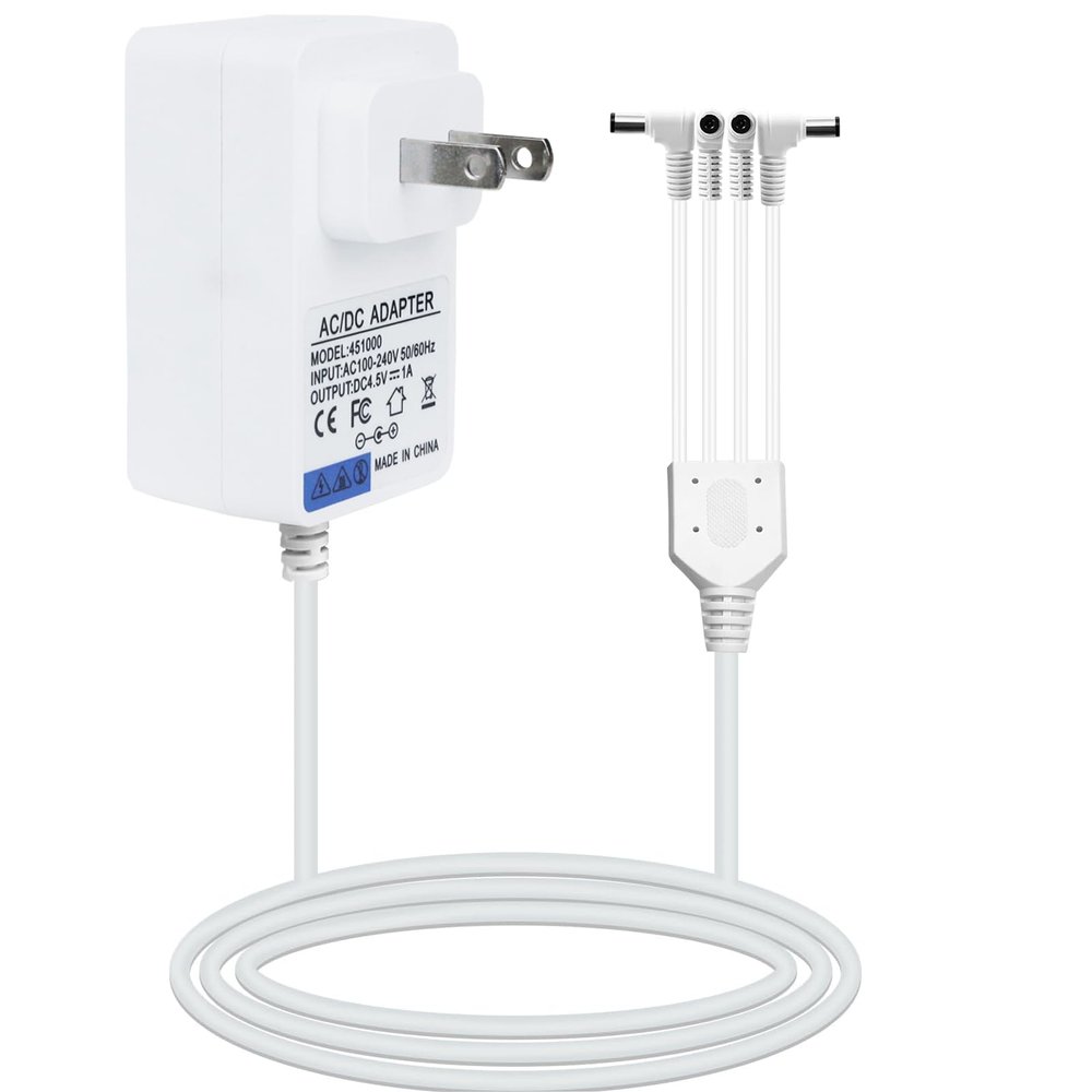 4.5V Lemax Power Adapter Compatible with Lemax Lighted Accessory 94566 94563 94564 94565 74295 74269 74707 84428 44242 Christmas Halloween Village Lights Micro Lighting Building Decor 4 Output White