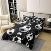 Feelyou Kids Boys Football Soccer Comforter Cover Full Size Sports Game Soccer Comforter Cover for Teens Boys Girls Black White Soccer 100% Cotton Duvet Cover,No Comforter view 2
