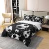 Feelyou Kids Boys Football Soccer Comforter Cover Full Size Sports Game Soccer Comforter Cover for Teens Boys Girls Black White Soccer 100% Cotton Duvet Cover,No Comforter view 3