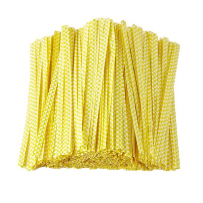 TangYinRD 500 PCS 4" Polka-Dotted Bag Twist Ties,Yellow with Dots Plastic Twist Ties Bread Bags Ties for Candy Cookies Gift Bags and Decoration