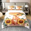 Feelyou Kids Boys Girls Bedding Set Cartoon Cute Dinosaur Bedding Set Full Size for Kids Teens Sunflower Floral 100% Cotton Duvet Cover Soft Quilt Cover,No Comforter view 1