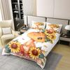 Feelyou Kids Boys Girls Bedding Set Cartoon Cute Dinosaur Bedding Set Full Size for Kids Teens Sunflower Floral 100% Cotton Duvet Cover Soft Quilt Cover,No Comforter view 2