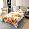 Feelyou Kids Boys Girls Bedding Set Cartoon Cute Dinosaur Bedding Set Full Size for Kids Teens Sunflower Floral 100% Cotton Duvet Cover Soft Quilt Cover,No Comforter view 3
