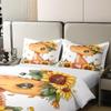 Feelyou Kids Boys Girls Bedding Set Cartoon Cute Dinosaur Bedding Set Full Size for Kids Teens Sunflower Floral 100% Cotton Duvet Cover Soft Quilt Cover,No Comforter view 4