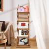 anezdbozr Foldable Bamboo Magazine Rack - 5-Layer Portable Pop-up Display Stand, Literature, Catalog Holder for Trade Show, Office, Retail Store view 3