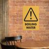 Warning Boiling Water Sign 12 X 8 Inches Reflective Aluminum Metal Warning Signage With Symbol For Indoor Outdoor Use view 3