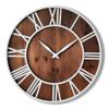 Evursua 24 Inch Large Metal&Wood Wall Clocks Modern Rustic Blend Farmhouse Clocks Distressed Real Wood Handmade Clock for Living Room Decor Home Wall Hanging Accessories Oversized view 1