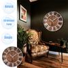 Evursua 24 Inch Large Metal&Wood Wall Clocks Modern Rustic Blend Farmhouse Clocks Distressed Real Wood Handmade Clock for Living Room Decor Home Wall Hanging Accessories Oversized view 3