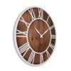 Evursua 24 Inch Large Metal&Wood Wall Clocks Modern Rustic Blend Farmhouse Clocks Distressed Real Wood Handmade Clock for Living Room Decor Home Wall Hanging Accessories Oversized view 4