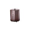 GTEFSWS Trash Cans Garbage Cans, Retro Rattan Trash Can,with Lid Geometric Edge Rubbish Bin,2.1 Gallon Capacity Chinese Style Waste Baskets Recycle view 1